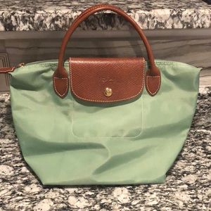 Authentic Longchamp Nylon Small Lime Green Tote
